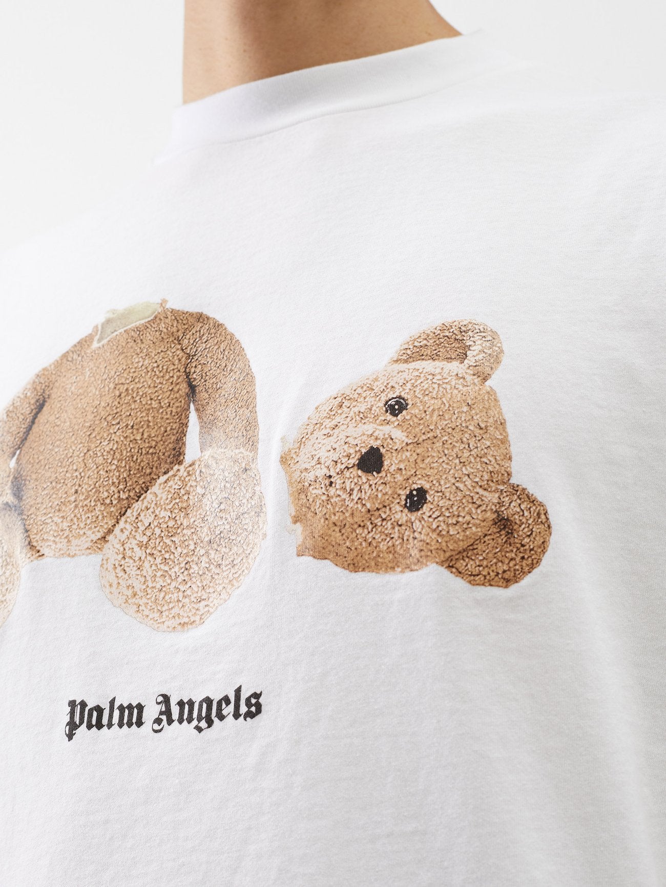 Palm Angels white bear logo