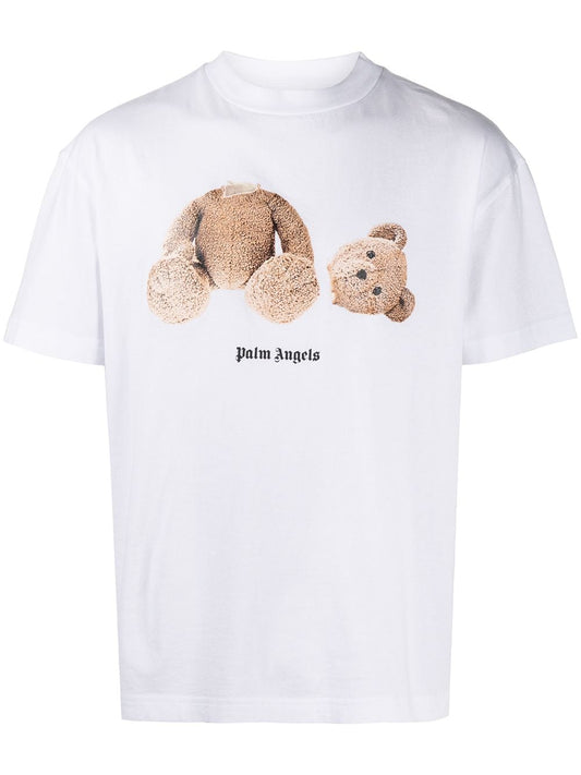 Palm Angels white bear logo