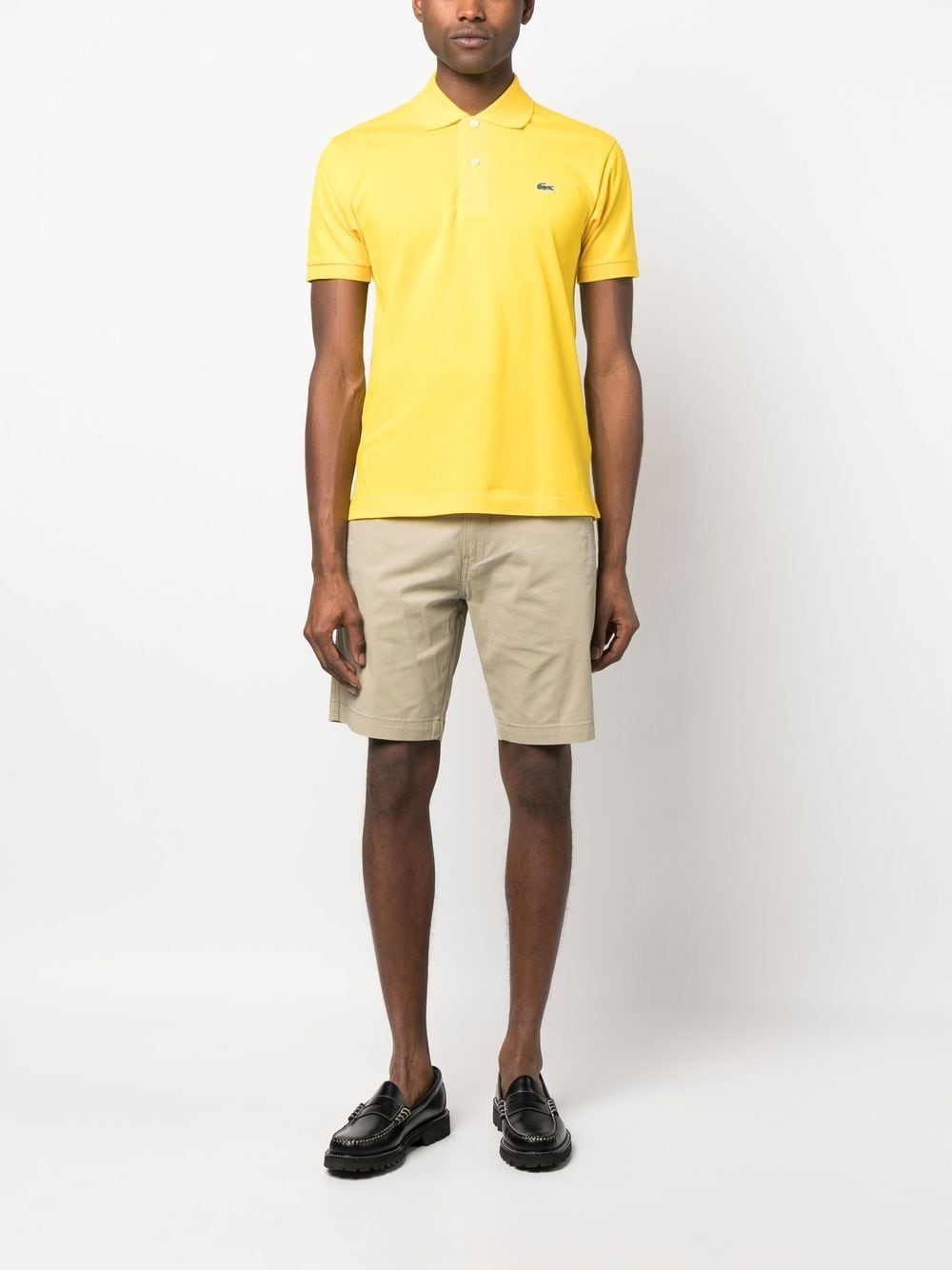 Classic logo Lacoste Yellow polo shirt