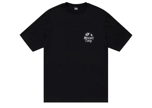 STUSSY 8 BALL CORP. TEE BLACK