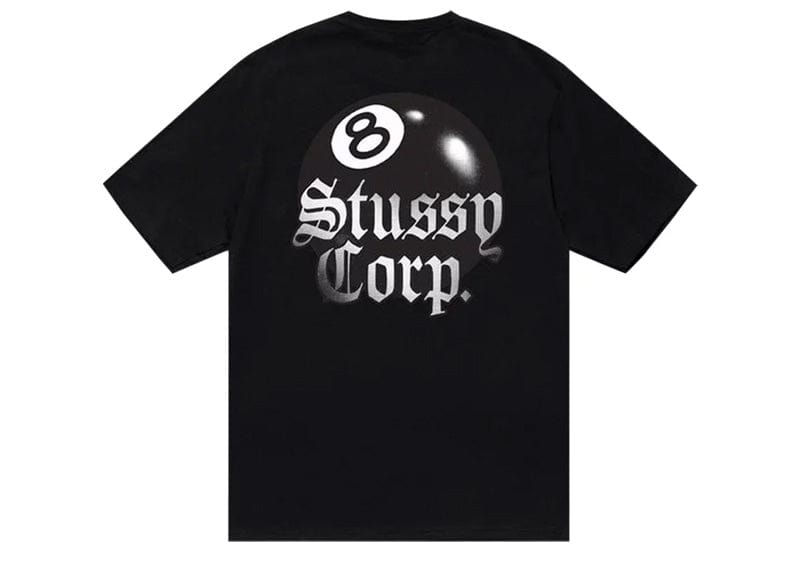 STUSSY 8 BALL CORP. TEE BLACK